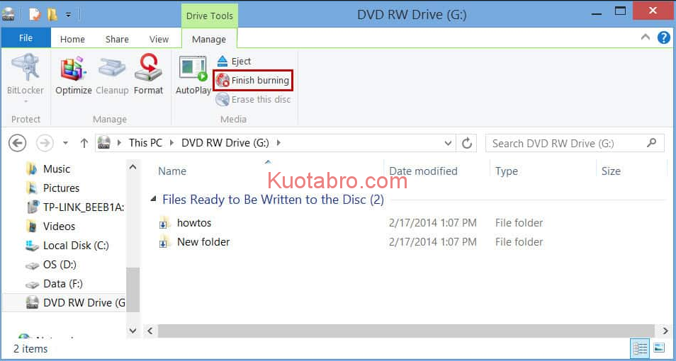 3 Cara Burning CD Tanpa Software di Windows 7, 8 dan 10 - finish burninh