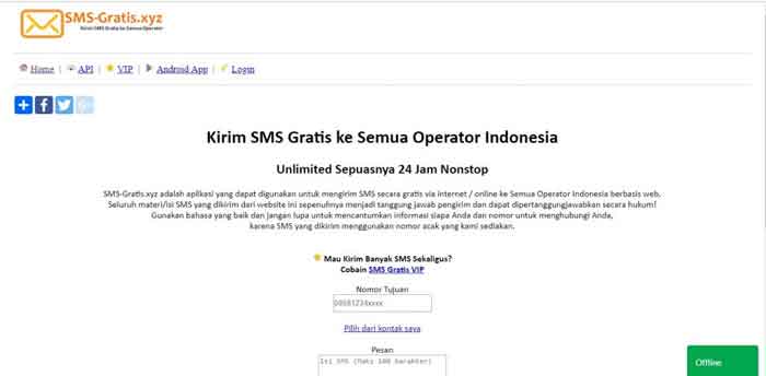 Cara Mengirim SMS Gratis All Operator via Web