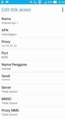 Cara setting APN Indosat Android