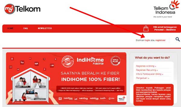 Cek Tagihan IndiHome Website