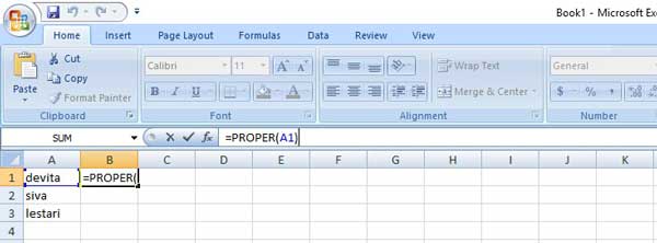 Mengubah Huruf Kecil Jadi Besar di Excel