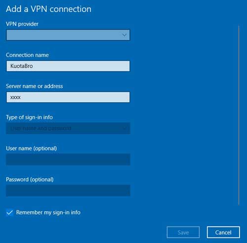 Add VPN Connection