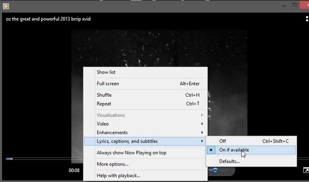 Menampilkan Subtitle di Windows Media Player