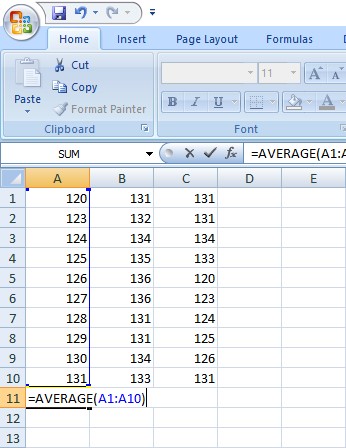 menghitung rata-rata di Excel
