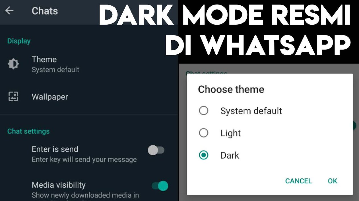 Cara Membuat Darkish Mode Di Whatsapp Android Terbaru