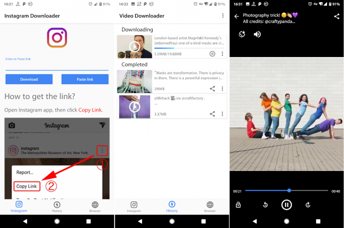 Cara Repost Instagram Memakai Aplikasi Video Downloader for Instagram m