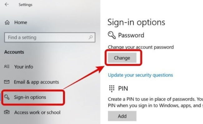 langkah-langkah mengganti password windows 10