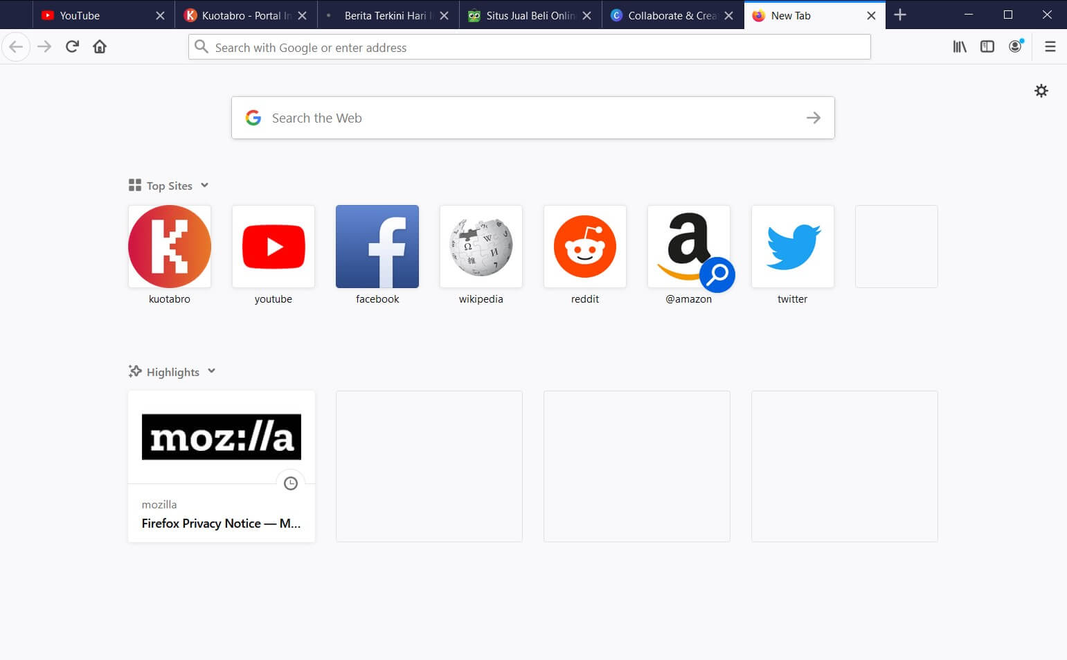 Halaman Depan Mozilla Firefox